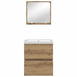Bathroom Furniture Set with Drawer 2 pcs Artisan Oak and White 3393512