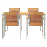 Garden Dining Set 5 pcs Solid Wood Teak 3334823