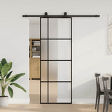 Sliding Door with Hardware Set Black 76x205 cm ESG Glass 3375809