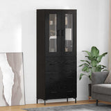Highboard with Drawer 2 pcs Black Oak Engineered Wood 3416150