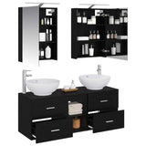 Bathroom Furniture Set 5 pcs Black Oak 3406952