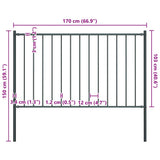 Fence Panel Woerden with Posts Steel 1.7x1 m Anthracite 145213