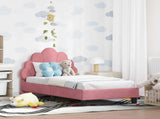 Toddler Bed Frame with Headboard Pink 70 x 140 cm Velvet 42011137