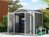 6'x4.5' Garden Storage Shed, Lockable Garden Shed with Double Doors, Window, Vent and Plastic Roof, T3398P377617