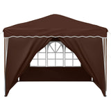 Pop-up Party Tent 288 x 288 x 245 cm Brown Oxford Fabric 42019775