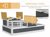 Tortoise House 3-Room with 2 Stories, Ladder, Balcony, Tray, Openable Roof, 59H x 112L x 65Wcm, Grey T3398P349998