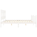 Bed Frame without Mattress White 200x200 cm Solid Wood Pine 3193357
