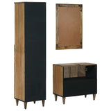Bathroom Furniture Set with Drawer 3 pcs Brown Solid Mango Wood 3310109