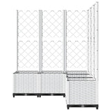 Garden Planter with Trellis White 120x120x136 cm PP 153288