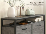 Shoe Storage Cabinet with 4 Flip Drawers and Open Shelf - Cement Grey T3398P377994