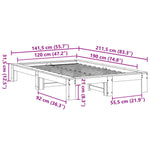 Bed Frame without Mattress Wax Brown 120x190 cm Small Double Solid Wood Pine 3308752