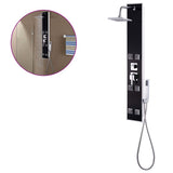 Shower Panel Unit Glass 18x42.1x120 cm Black 142991
