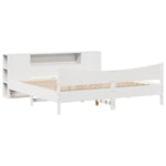ZNTS Bed Frame without Mattress White 180x200 cm Super King Solid Wood Pine 3323291