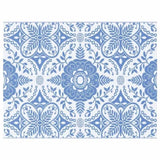 Outdoor Rug Floral ARAKIL Baby Blue and White 400 x 300 cm 42003500