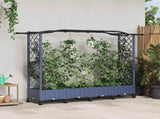 Raised Bed with Trellis and Roof Grey 207 x 40 x 129 cm PP 3423150