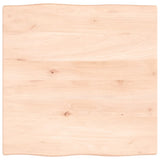 Table Top 60x60x2 cm Untreated Solid Wood Oak Live Edge 363869