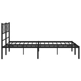 Metal Bed Frame without Mattress with Headboard Black 120x200cm 372177
