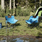 ZNTS Camping Chairs with Pocket Foldable 2 pcs Bright Blue 366553