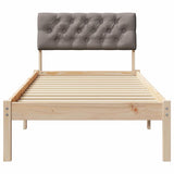 Bed frame Brown and taupe 75 x 190 cm Solid pine wood 878652