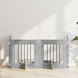 Dog Gate with Stands 4 pcs Grey Sonoma 60 x 60 cm 892154