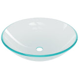 Bathroom Sink with Tap and Push Drain Clear Tempered Glass 3098441