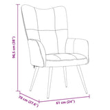 Relaxing Chair Light Grey Velvet 42022444