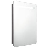 LED Bathroom Mirror Cabinet Shining Grey 60x11x80 cm 326506