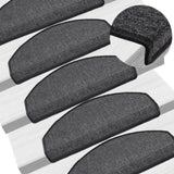 ZNTS Carpet Stair Treads 15 pcs Anthracite 65x24x4 cm 133884