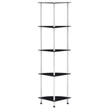 Shelf Black Tempered glass 30x30x130 cm Shelf Square Modern 249521