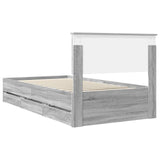 Bed Frame with Drawer Grey Sonoma 100 x 200 cm Engineer Wood 3410740
