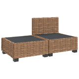 2 pcs Rattan Lounge Set with Cushions GENDT Natural Rattan 42034409