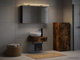 Bathroom Cabinet Set 4 pcs Smoked Oak Engineered Wood 3407363