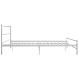 Bed Frame without Mattress with Headboard White 160x200cm Metal 284696