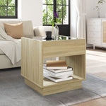 ZNTS Coffee Table with Infinity LED Sonoma Oak 50x50x50 cm 847653