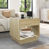 ZNTS Coffee Table with Infinity LED Sonoma Oak 50x50x50 cm 847653