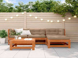 Garden Lounge Set 5 pcs Wax Brown Solid Pine Wood 3418078