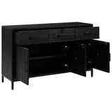Sideboard Black 110x35x70 cm Solid Pinewood 349920
