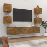 6 Piece TV Cabinet Set Smoked Oak Engineered Wood 3114259