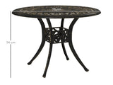 78 cm Round Garden Dining Table with Parasol Hole Antique Cast Aluminium Outdoor Table Only, Bronze T3398P328061