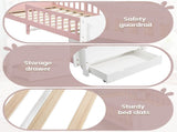Wooden bed, Rabbit-Shaped Bed Frame, 3ft single bed 90190cm, Storage bed, Sturdy bed slats,With a N604P499973P
