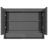 Bathroom Mirror Cabinet 80x15x60 cm MDF Shining Grey 331533