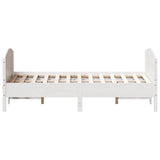 Bed Frame without Mattress White 150x200 cm King Size Solid Wood Pine 3216171