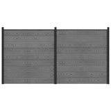 Fence Set 353 x 186 cm WPC and Aluminium Grey 3429394