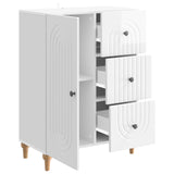 Sideboard High Gloss White 66 x 34.5 x 90 cm Engineered Wood 894169