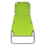 ZNTS Folding Sun Lounger Powder-coated Steel Apple Green 41480