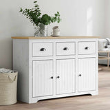 Sideboard BODO White and Brown 115x43x79.5 cm Solid Wood Pine 355066