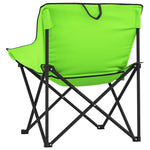 Camping Chairs with Pocket Foldable 2 pcs Green 366552