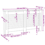ZNTS Radiator Cover White 152x19x81.5 cm MDF 284321