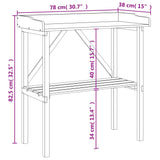 Plant Table with Shelf Grey 78x38x82.5 cm Solid Wood Fir 156351
