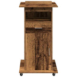 Podium with Drawer Old Wood 55 x 55 x 107 cm Engineered Wood 862297